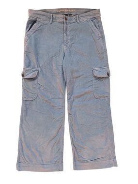 American Eagle Super High Rise Baggy Wide Leg 18 Regular Blue Corduroy Jeans